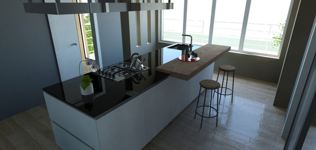 Cucina con isola, Gela. Studio Tecnico Loggia. Studio Ingegneria, Studio geometra