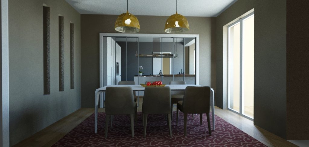 Sala da pranzo, Cucina con isola, Gela. Studio Tecnico Loggia. Studio Ingegneria, Studio geometra